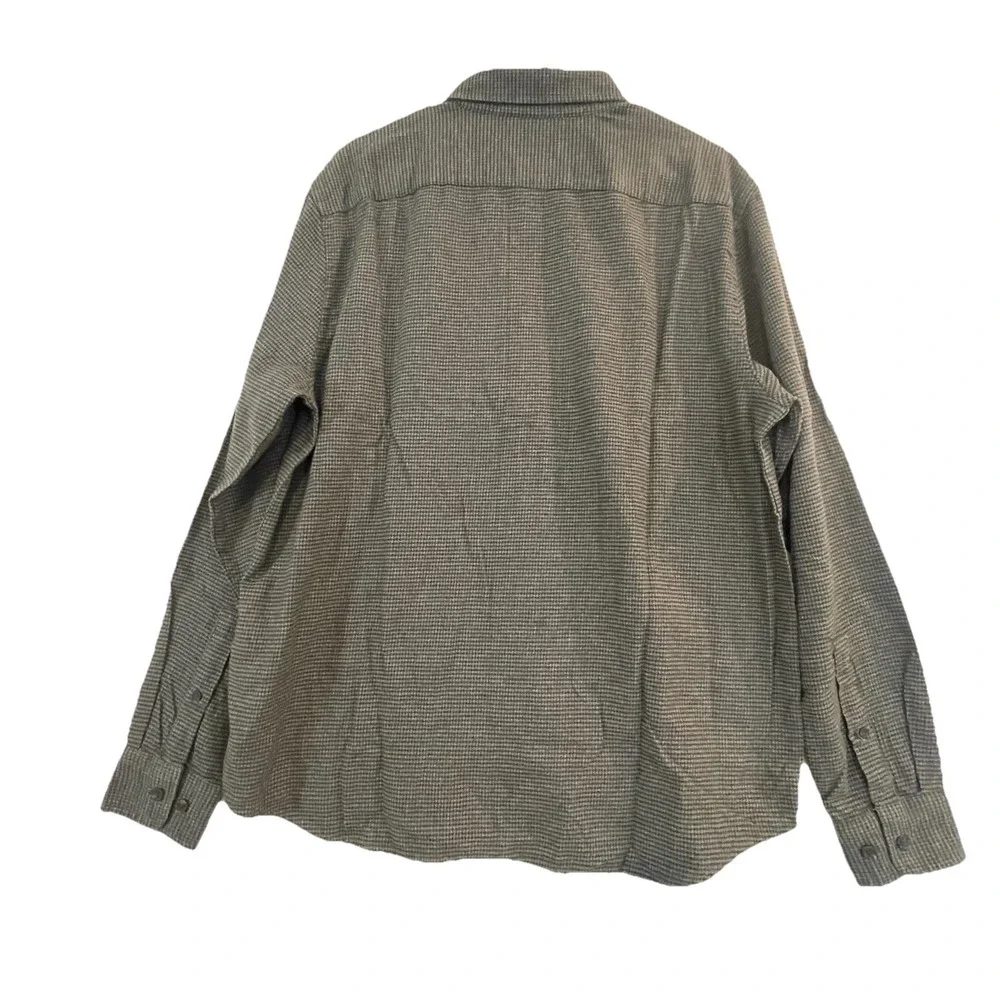 Banana Republic Shirt Mens Large Gray Houndstooth‎ Long Sleeve Button Down